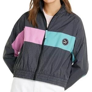 Puma Women's Track Jacket in Black/White/Blue/Pink Multi Size XS